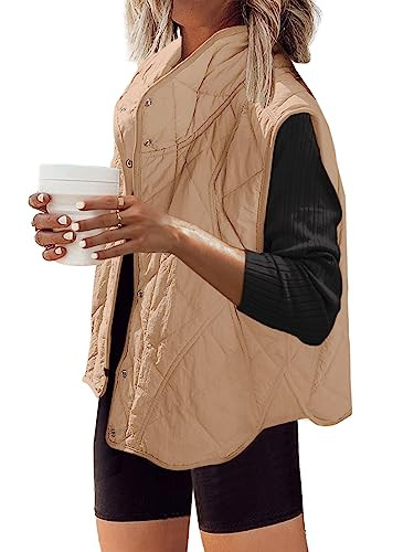 SENSERISE Womens Puffer Vest Quilted Vest Oversized Lightweight Vests Outerwear Padded Jacket Win... | Amazon (US)