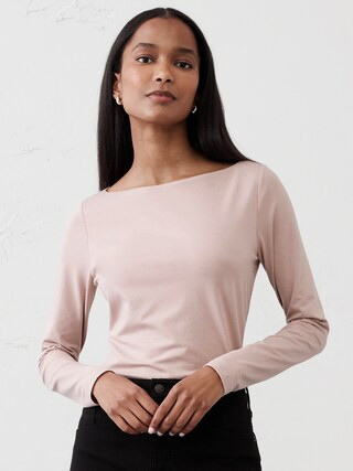 Soft Stretch Boat-Neck T-Shirt | Banana Republic Factory | Banana Republic Factory