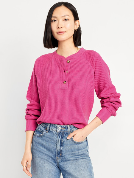 Cozy Waffle Henley T-Shirt | Old Navy (US)