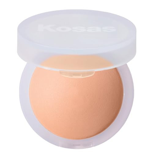 Kosas Cloud Set Face Brightening Powder - Pressed Brightening Powder, Smooths Shine Control, Coverage for Dark Undereye & Uneven Skin - Lightweight Setting Powder - Peachy (Sheer Brightening Peach) | Amazon (US)
