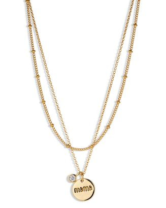 Nadri Golden Cubic Zirconia & Mama Disc Charm Layered Pendant Necklace in 18K Gold Plated, 15"-17... | Bloomingdale's (US)