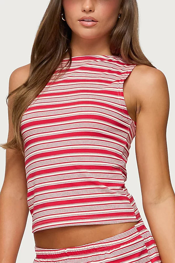 Edikted Glennon Striped Top in Red/And/White, Women's at Urban Outfitters | Urban Outfitters (US and RoW)