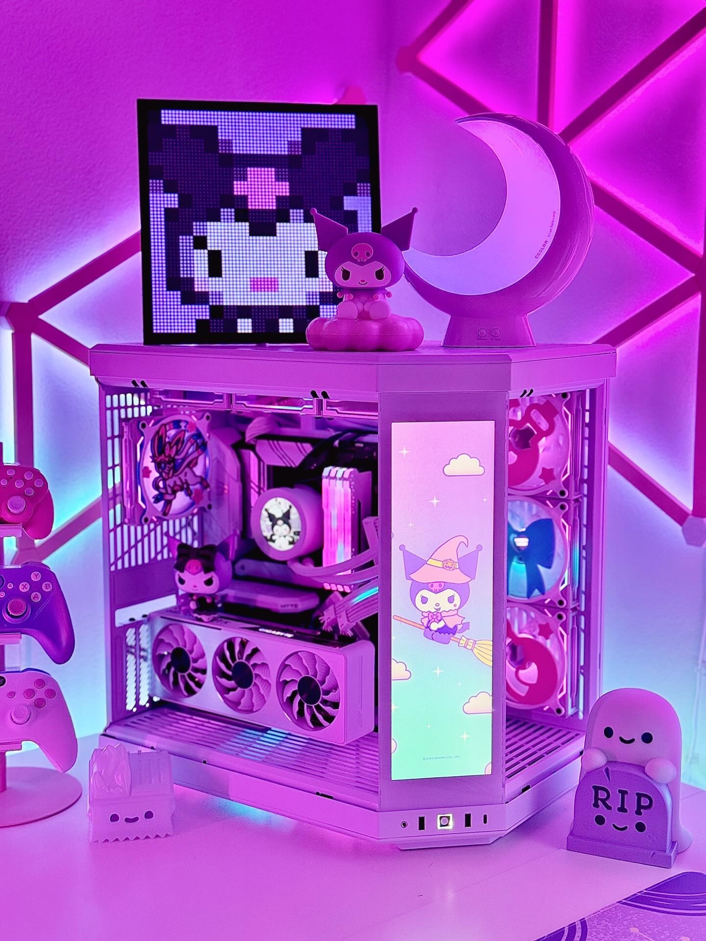 It’s KUROMI’S MONTH! 💕💜 How are you celebrating? 😍 I’ll be creating some new Halloween content soon, but I’m also sharing a few throwbacks too! This witchy Kuromi theme I put together for my HYTE Y70 PC build last year was one of my favorites, and I loved combining pink and cyan RGB lighting to match the wallpaper~ 🥰 I can’t wait to do it again this year! Do you like decorating your gaming setup for Halloween? What colors do you like to use? 🎃✨

I linked the items featured below with similar products + alternatives for anything that is no longer available! 💕

💗👻💗👻💗👻💗

Kuromi gaming setup, PC build, Sanrio, Halloween gaming setup, Halloween desk setup, Halloween decoration ideas, fall decorations, gaming PC, Kuromi plush, Halloween plushies, RGB lighting, PC parts, HYTE PC build, Gigabyte GPU, Funko Pop, Hot Topic

#LTKHalloween #LTKSeasonal #LTKHome