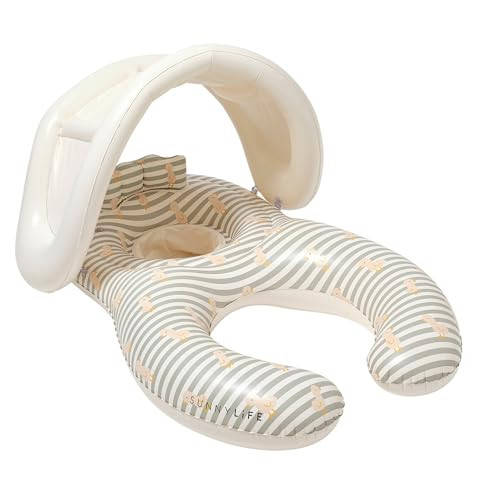 SUNNYLiFE Float Together Baby Seat, Duck Sage Stripe, PVC, 43.31x29.13x25.59 Inches, 1.87 lbs | Amazon (US)