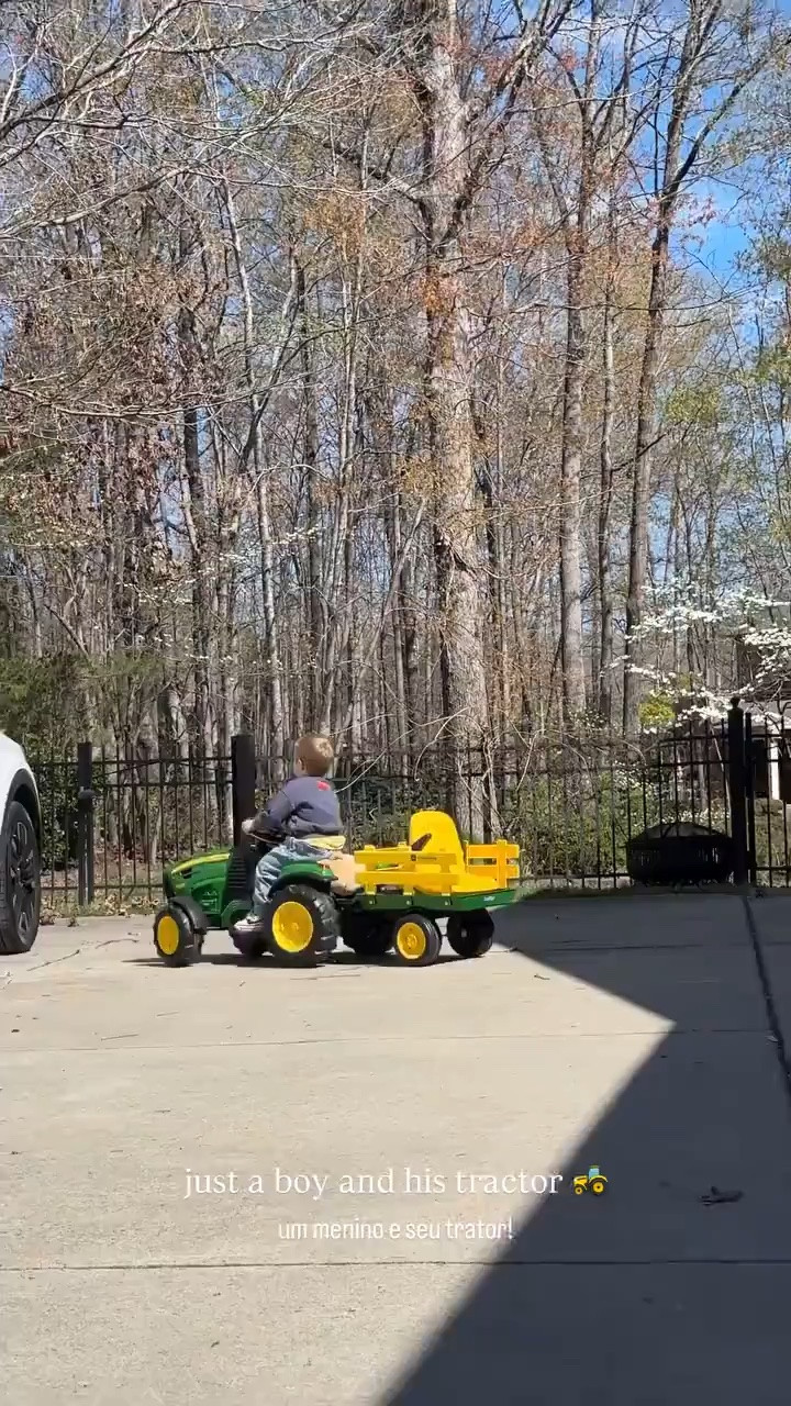 This tractor has become the ultimate outdoor entertainment for our little guy. I'm obsessed with watching his imagination take over.

John Deere ride-on tractor, outdoor toddler toy, backyard entertainment, boy mom life, kids gift idea, imaginative play

#LTKKids