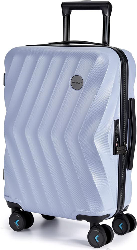 BAGSMART Carry On Luggage, PC Hardside Suitcase 22x14x9 Airline Approved, 20 Inch Carryon Luggage wi | Amazon (US)