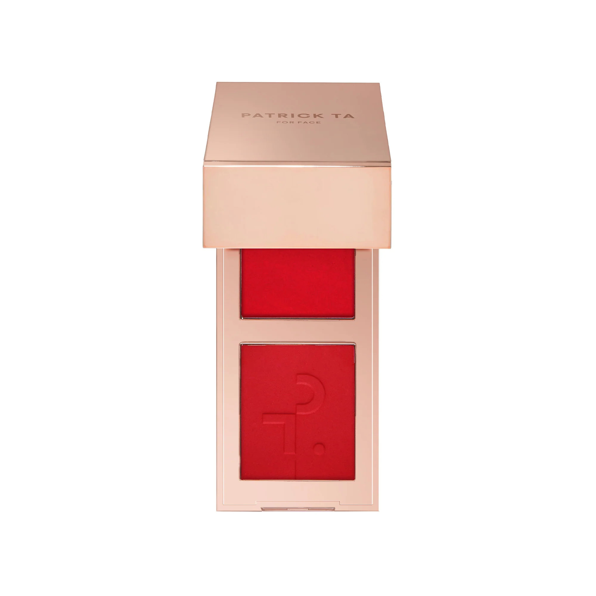 Mini Major Headlines Double-Take Crème & Powder Blush Duo - She Left Me On Red (Warm Vivid Red) | Patrick Ta Beauty