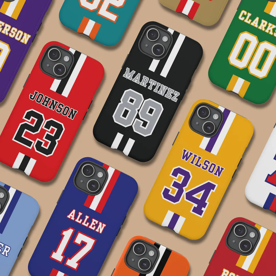 Custom Team Jersey Phone Case, Personalized Athletic Jersey Number Case for iPhone Galaxy Pixel, ... | Etsy (US)
