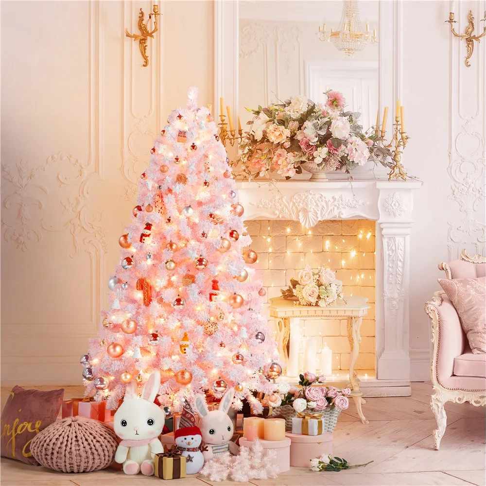 Alden Design 4.5’ Pre-lit Flocked Artificial Christmas Tree with 100 Incandescent Warm White Li... | Walmart (US)