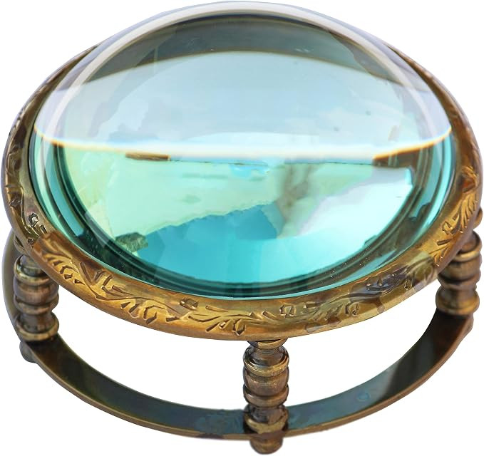Antique Desk Magnifying Glass Desktop Vintage Style Engraved Magnifier Reading Glass for Reading ... | Amazon (US)