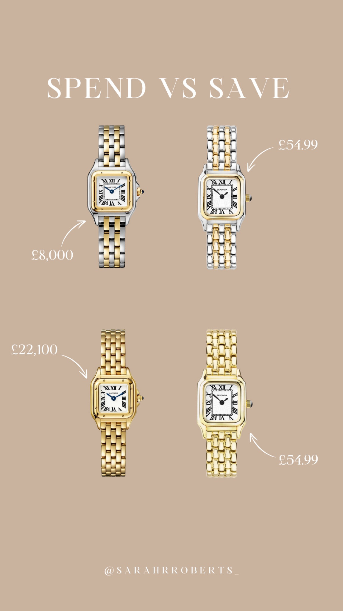 I always get asked about my watch so thought I would included this one first on my SPEND VS SAVE series! The perfect Cartier dupe for £54.99! 

#LTKstyletip #LTKuk #LTKautumn