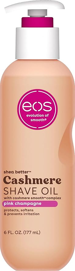 eos Cashmere Shave Oil – Pink Champagne, Moisturizing Shave Oil with Shea Butter & Glycerin, He... | Amazon (US)
