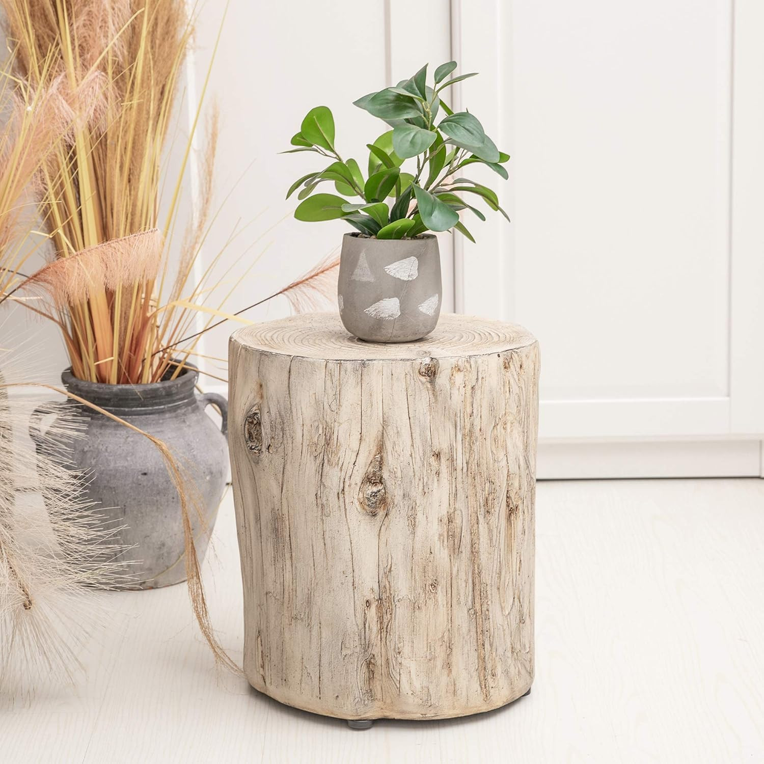 Ball & Cast Concrete Stool End Table, 16.5"H, Grey white | Amazon (US)