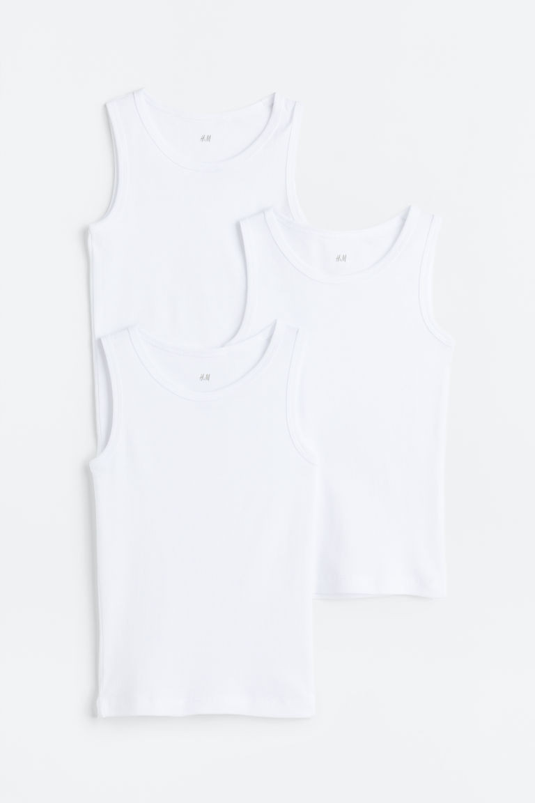H & M - 3-pack Tank Tops - White | H&M (US + CA)
