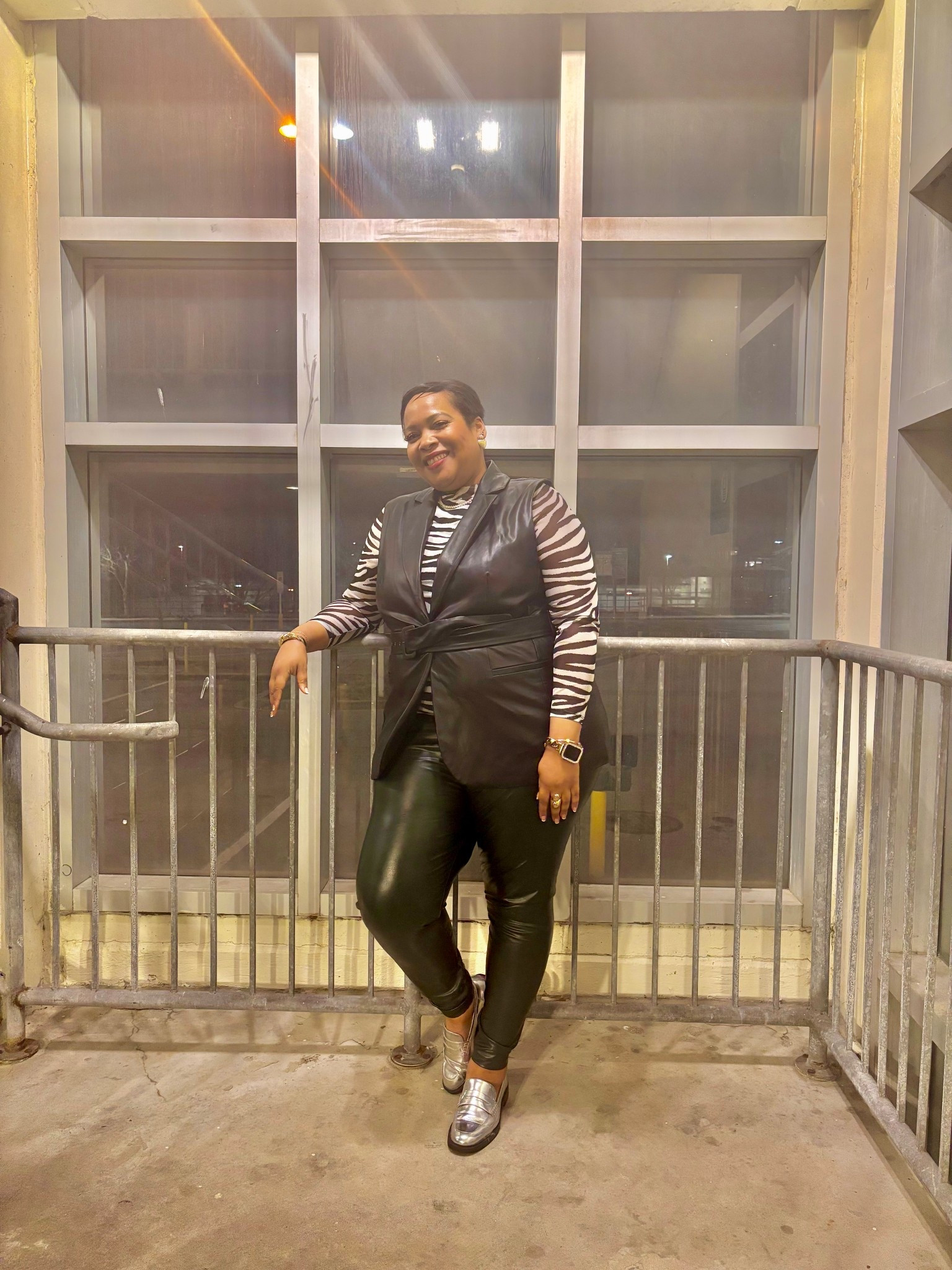 Concert ootd 🎶 zebra print top, animal print top, silver loafers, metallic loafers. 

#LTKootd #LTKOver40 #LTKPlusSize