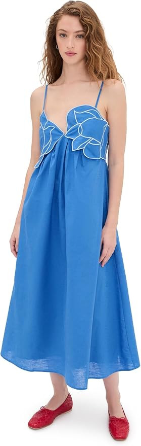 English Factory Women's Embroidered Pleated Maxi Dress | Amazon (US)
