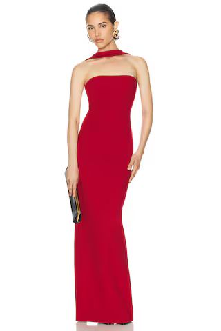Helsa The Stephanie Dress in Deep Red | FWRD | FWRD 