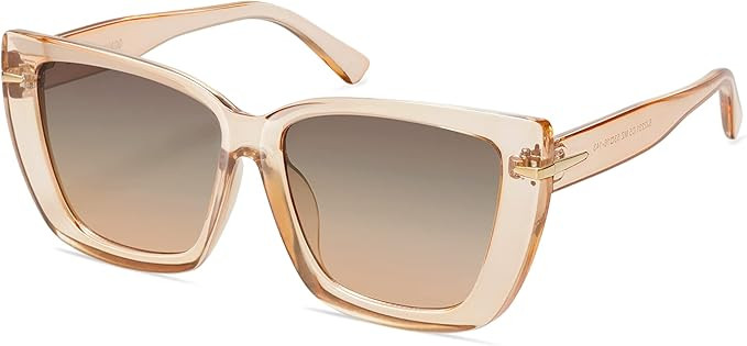 SOJOS Big Large Oversized Cat Eye Sunglasses for Women, 70s Trendy Plus Size Designer Shades SJ22... | Amazon (US)