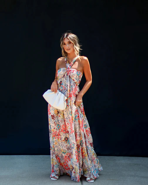 Marisa Floral Halter Maxi Dress | VICI