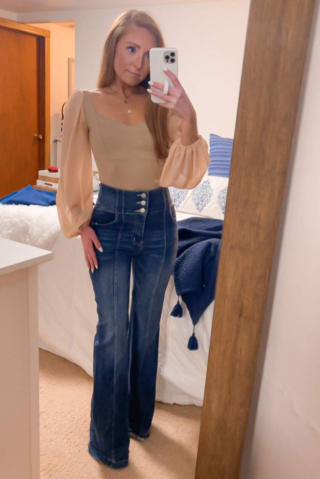 The perfect jeans and boots combo for a night out or date night look. Love this body suit too! These jeans are no longer sold, but I tagged some dupes for you guys! 

#LTKstyletip #LTKfit #LTKunder100
