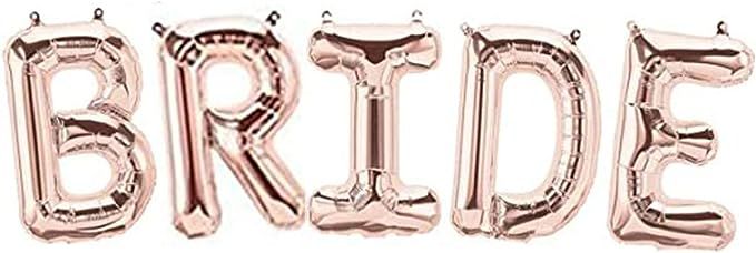 40" Bride Rose Gold Huge Balloons for Shower Bachelorette Party Decorations | Amazon (US)