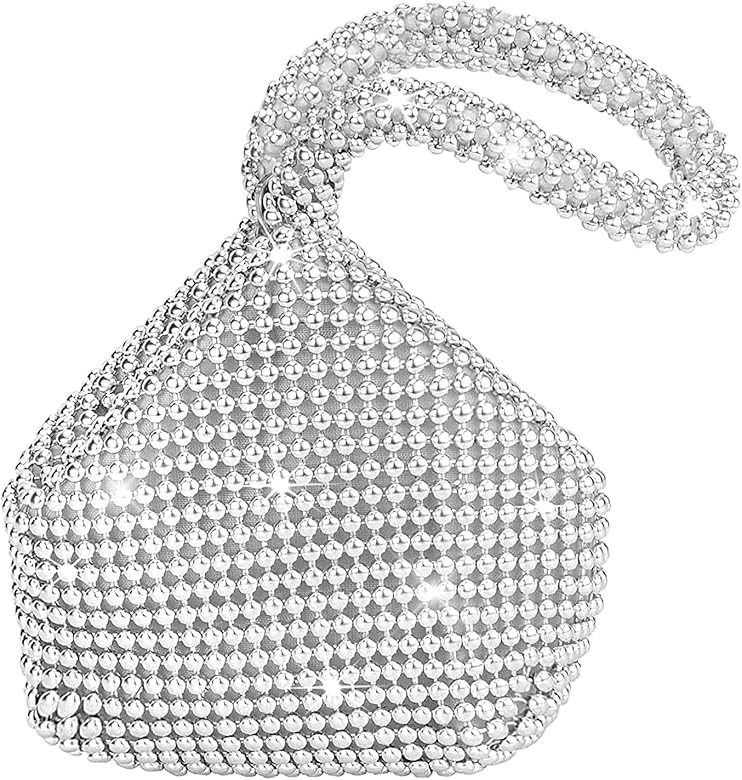 AUEAR, Triangle Bling Zipper Pouch Mini Size Women's Evening Clutch Bag Luxury Full Purse Sparkly... | Amazon (US)