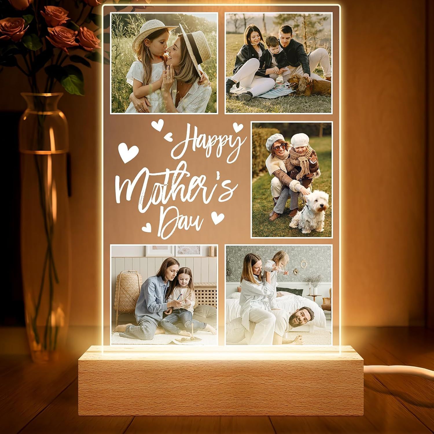 Personalized Mothers Day Gifts for Mom, Personalized Mothers Day Frames with Night Light, Custom ... | Amazon (US)