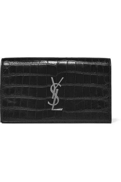 Monogramme croc-effect leather clutch | NET-A-PORTER (US)