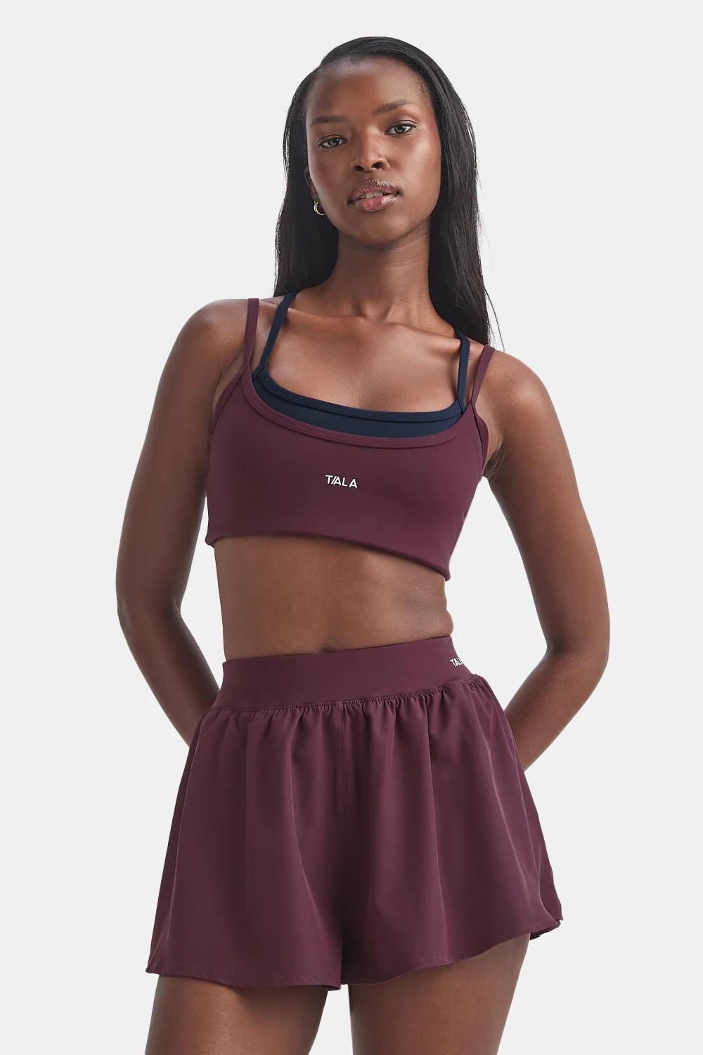 DayFlex Double Layer Sports Bra - Fig / Midnight Navy | TALA (UK)