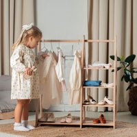 Montessori Clothing Rack, Children Wardrobe, Wooden Kids Frame Toddler Room Furniture, Clothes Hanger | Etsy (US)