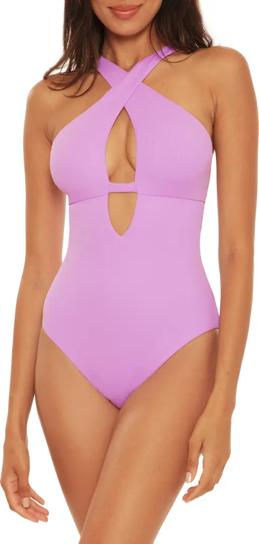Becca Fine Line High Neck One-Piece Swimsuit | Nordstrom | Nordstrom