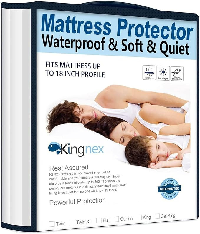 Cooling Twin XL Mattress Protector Waterproof Ultra Soft Matressprotector for College Dorm Room E... | Amazon (US)