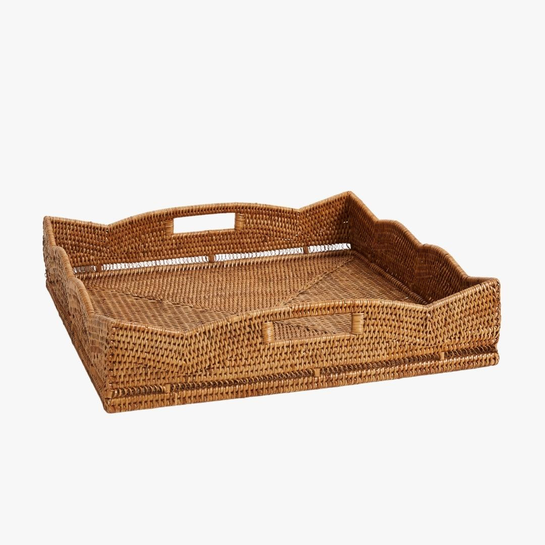 Scalloped Rattan Tray | Dear Keaton