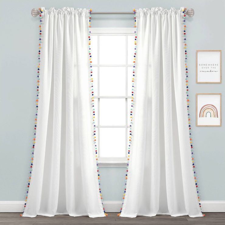 Pom Pom Window Curtain Panel - Lush Décor | Target