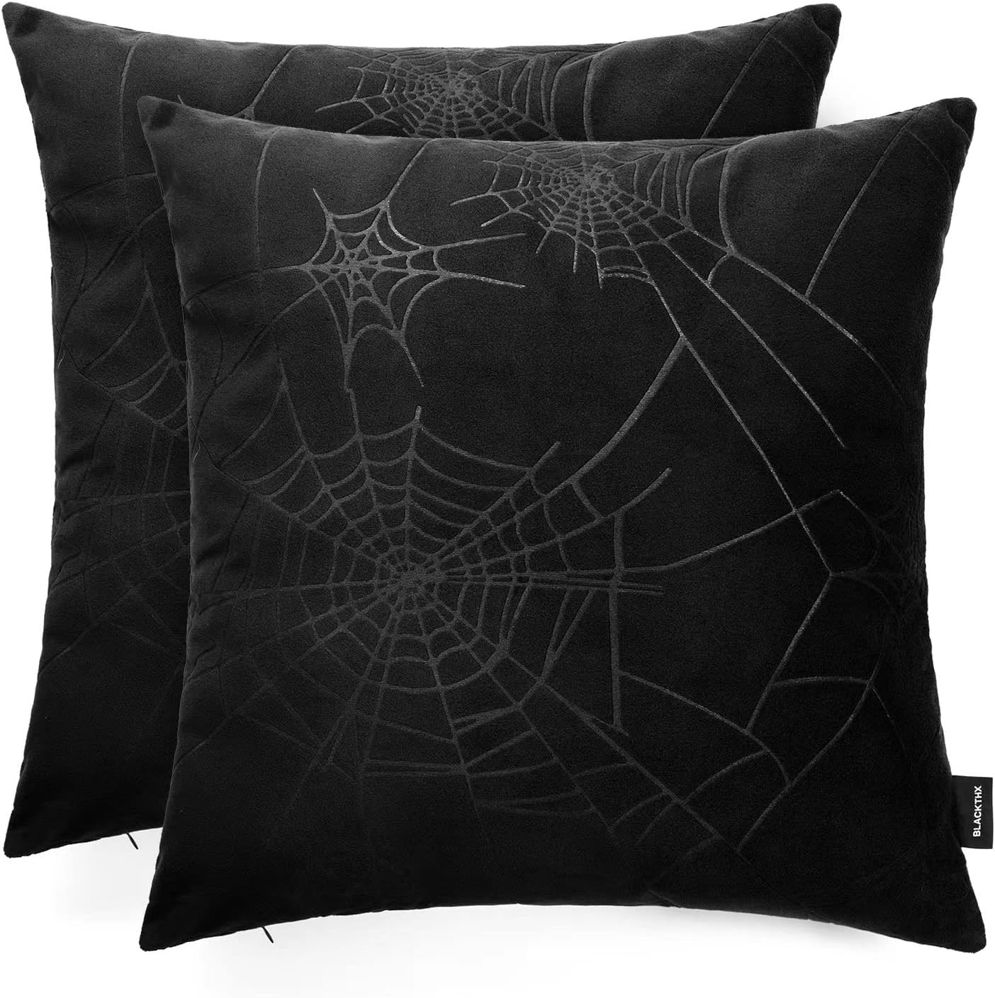 Pack of 2 Decorative Throw Pillow Covers Black Gothic Pillowcase Velvet Soft for Couch Sofa Bedro... | Amazon (US)
