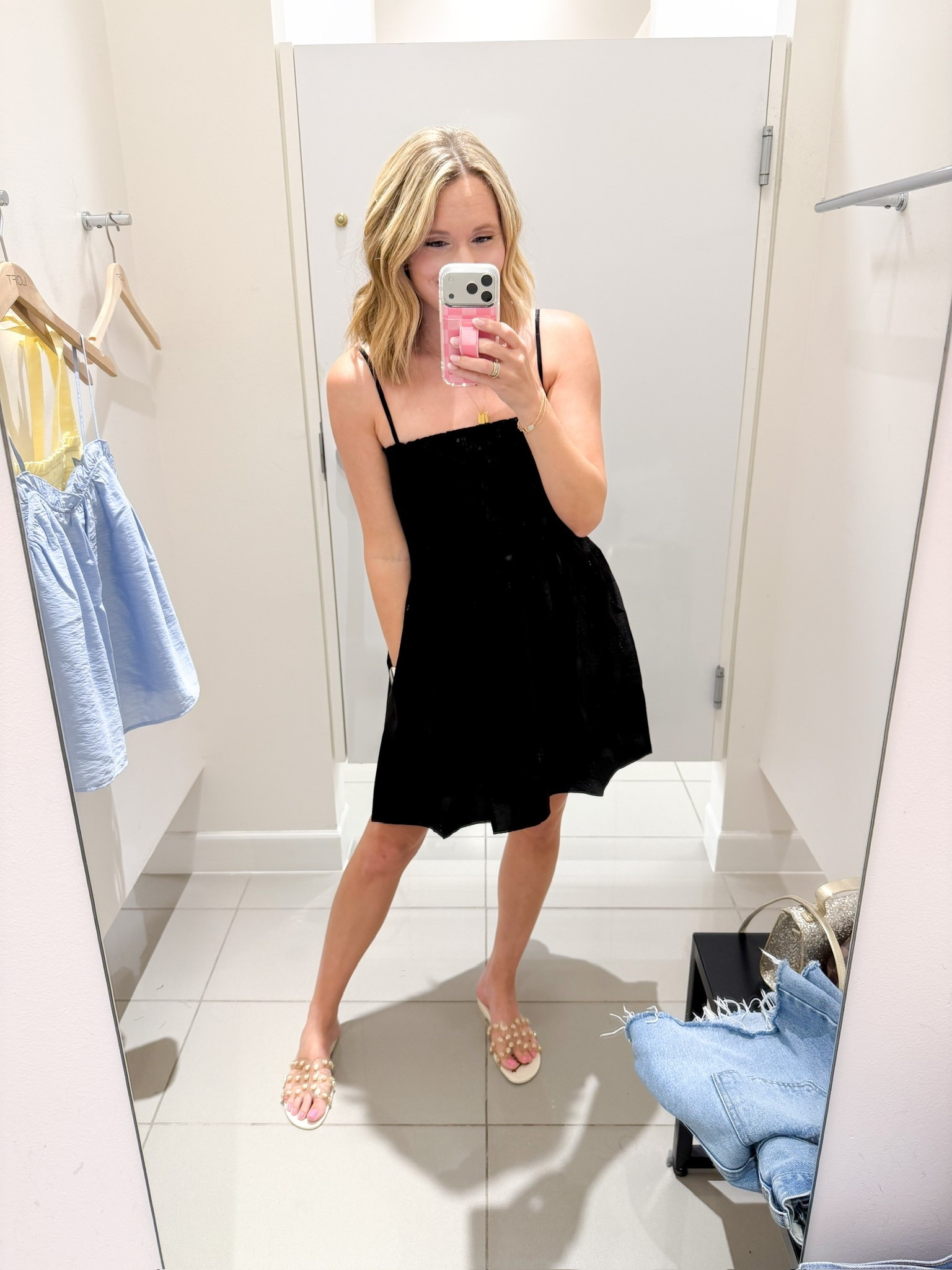 @Loft has this perfect little Black Summer Dress. 👗 
Adjust your look with either sandals or tennis shoes.
A must summer staple.

//
Black summer dress
Summer dress
Strappy summer dress

#LTKgrwm #LTKootd #LTKselfcare