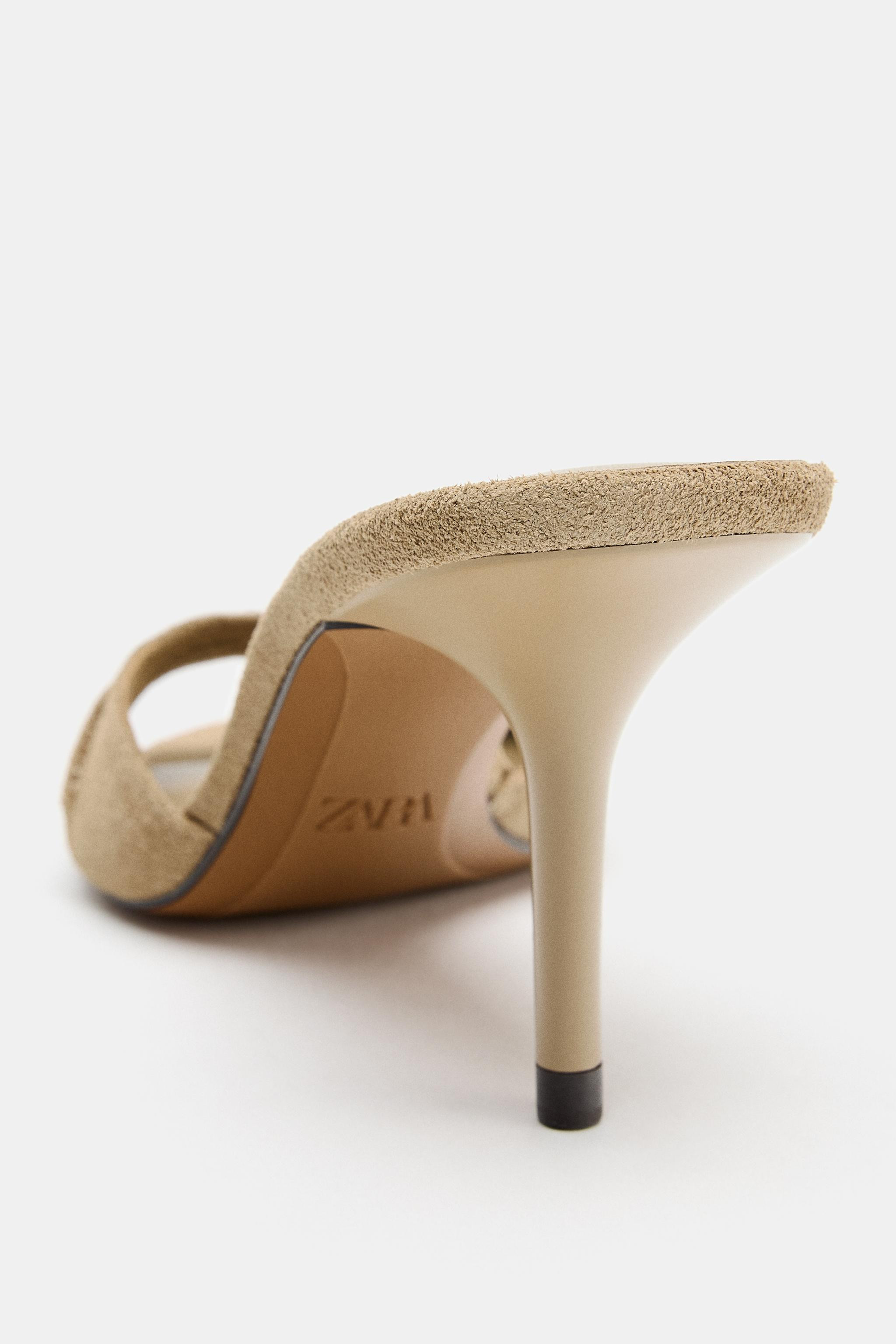 LEATHER HIGH-HEEL SANDALS | Zara UK