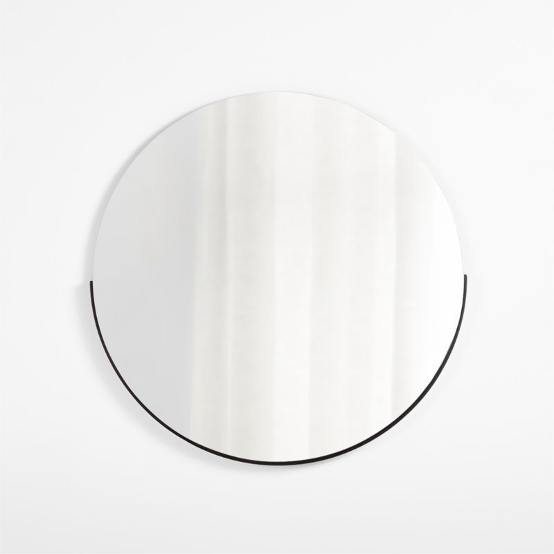 Gerald Large Round Black Wall Mirror + Reviews | Crate & Barrel | Crate & Barrel