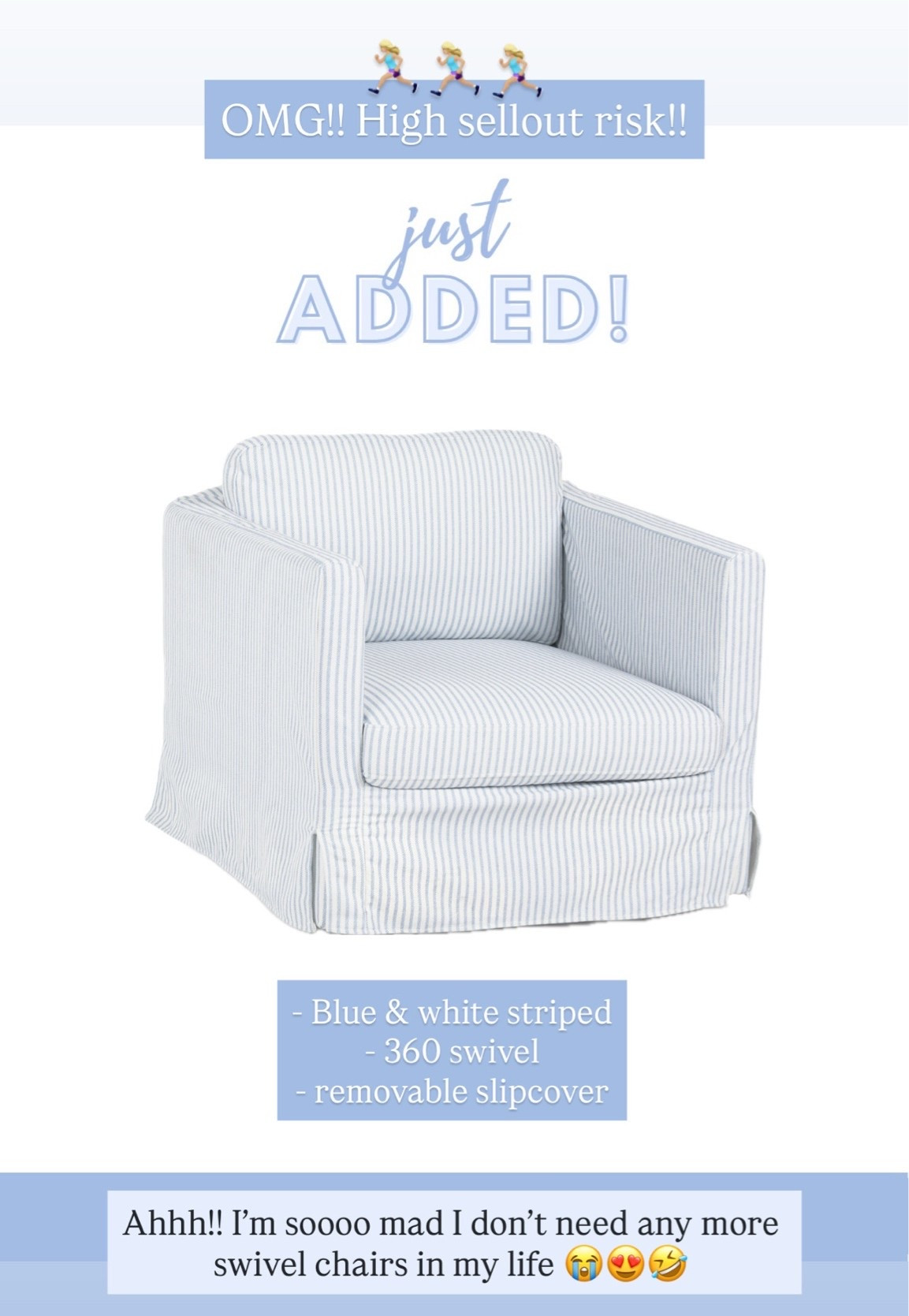 DONT WAIT ON THIS!! Gosh I wish I needed a pair!! 😍 stunning blue and white striped swivel chair with completely removable slipcover!!! 👏🏻👏🏻👏🏻

#LTKHome