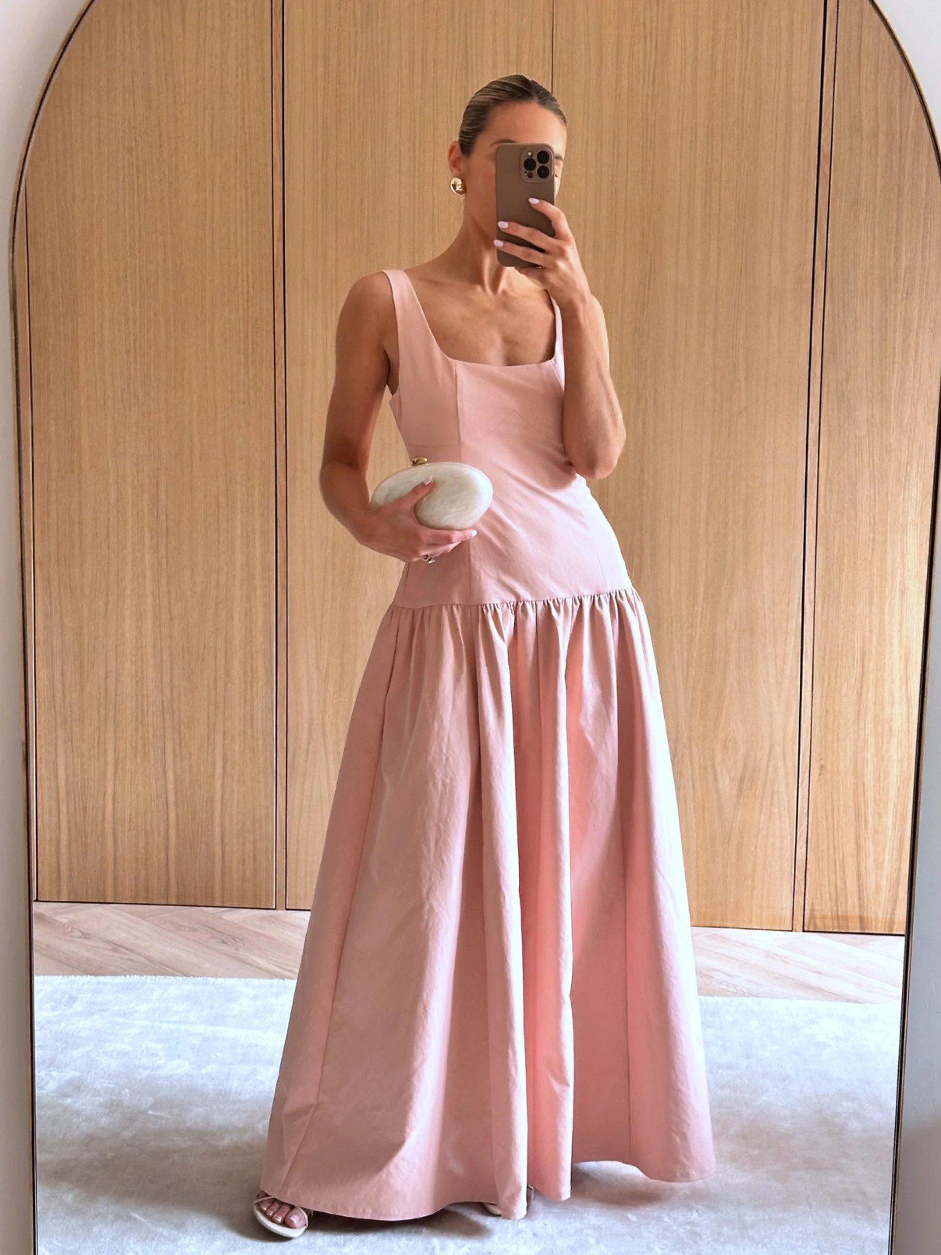 Bronte Square Neck Maxi Dress - Dusty Rose | Pretty Lavish (UK)