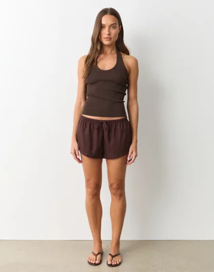 Linen Blend Tie Waist Mini Short | Glassons (Australia)