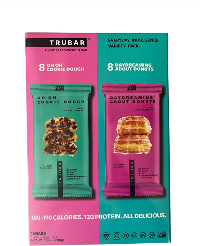 TRUWOMEN TRUBAR Plant Protein Bars 16ct / 1.76oz, (8) Oh Oh Cookie Dough and (8) Daydreaming Abou... | Amazon (US)