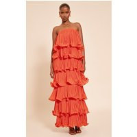 Orange Extreme Ruffle Tiered Maxi Dress | PrettyLittleThing US