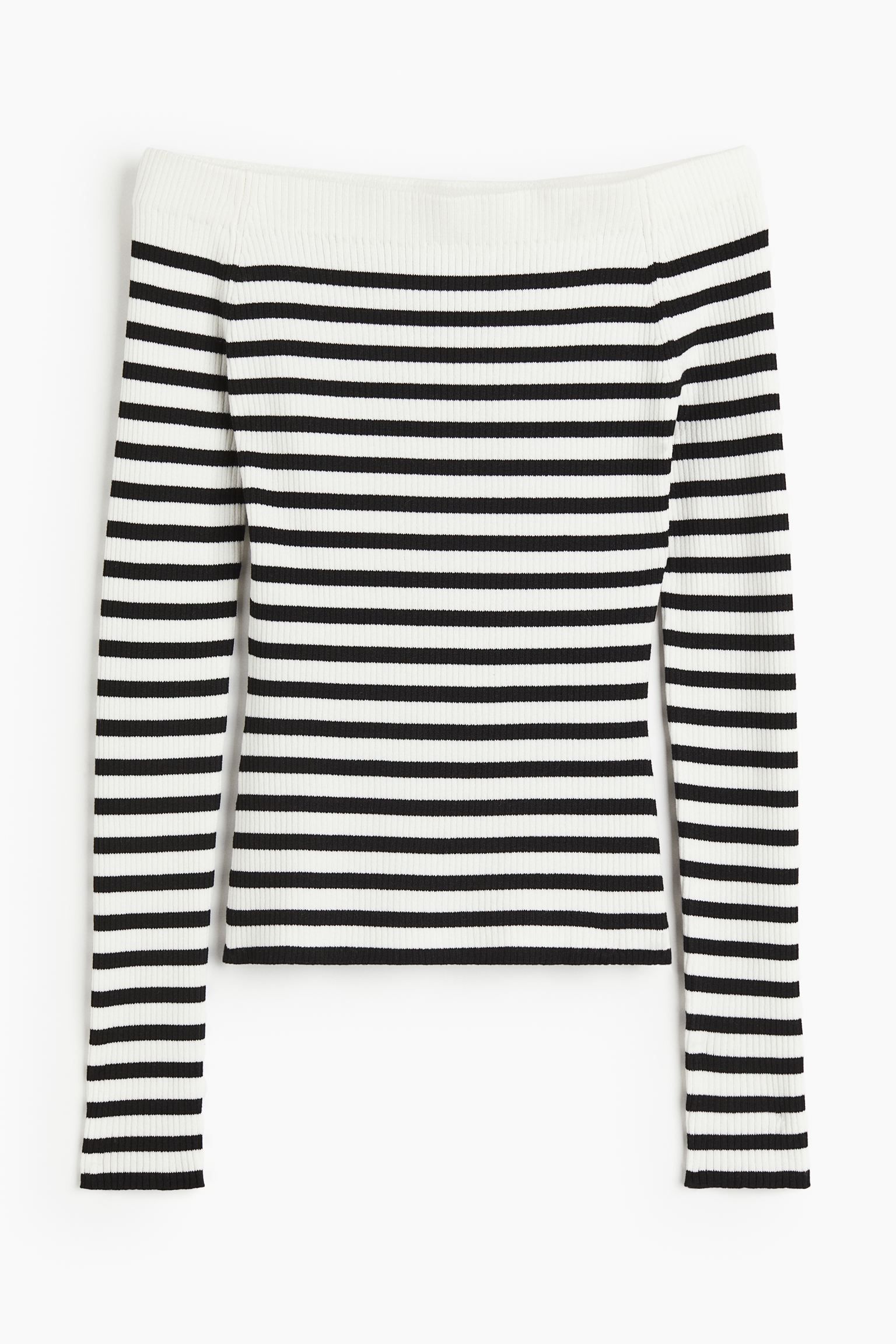 Rib-knit off-the-shoulder top | H&M (UK, MY, IN, SG, PH, TW, HK)