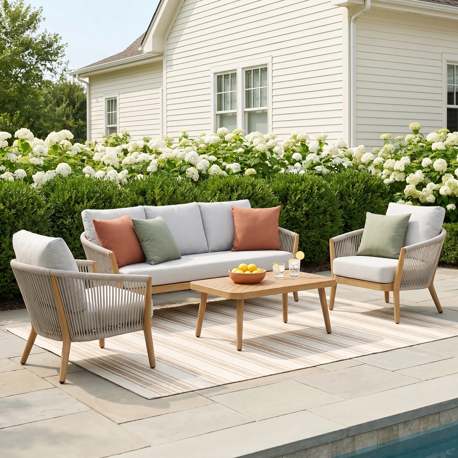 Turin 5 - Person Patio Conversation Set with Cushions | Birch Lane
