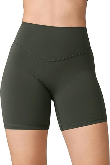 Hugcurve No Front Seam High Waisted Workout Biker Shorts for Women 6 Inches Tummy Control Buttery... | Amazon (US)