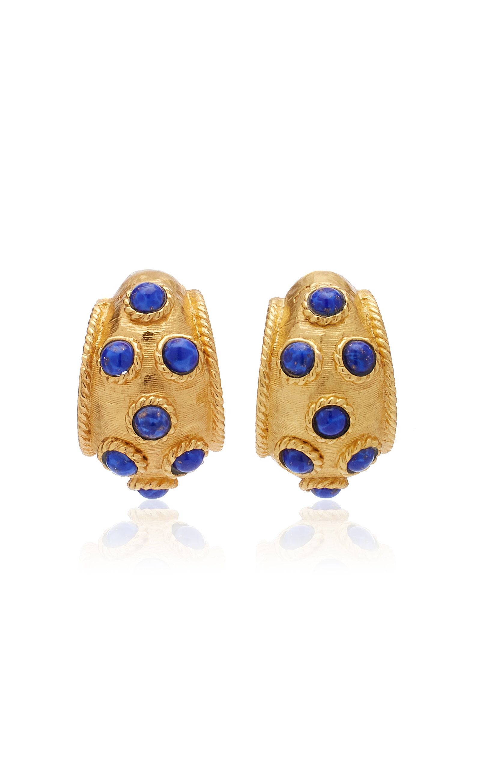Lapis Gold-Plated Hoop Earrings | Moda Operandi (Global)