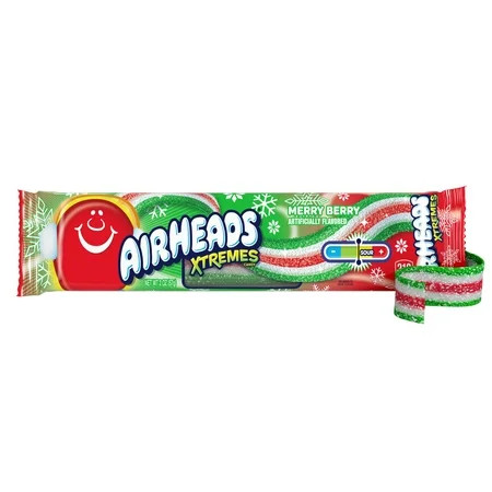 Airheads Xtremes Belts Chewy Candy, Merry Berry Fruit Flavor Artificially Flavored, 2 Ounces | Walmart (US)