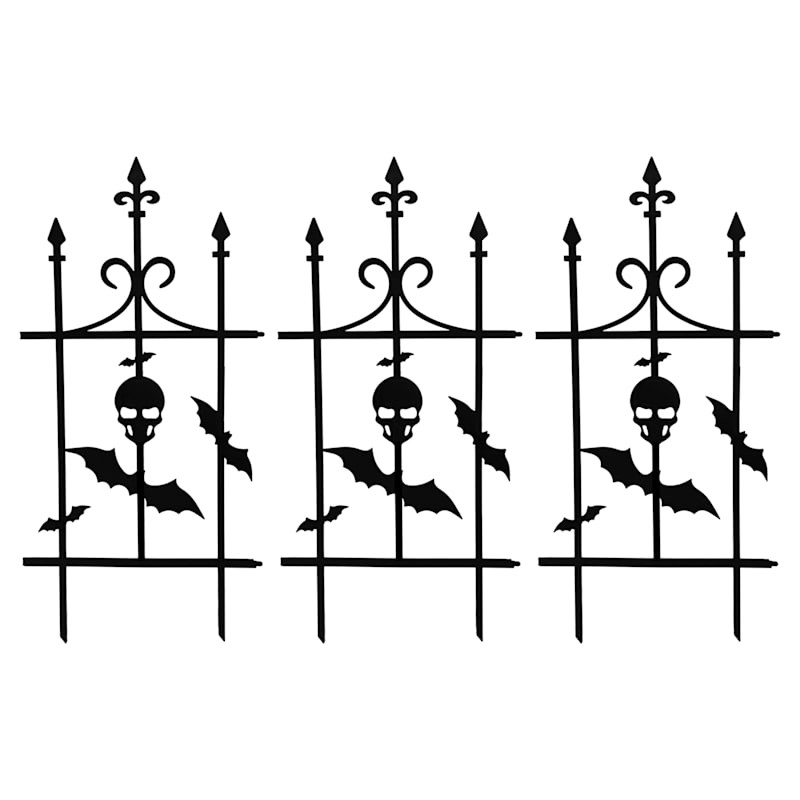 Skull Fence With Bats, 36" | At Home