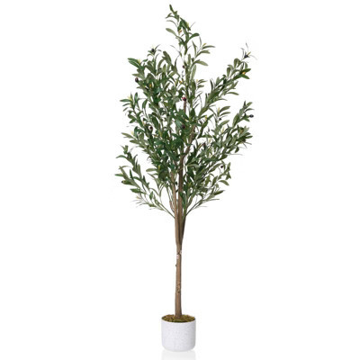 Artificial Olive Tree, Artificial Plants for Indoor Decor, with a Realistic Natural Wooden Trunk, Lifelike Leaves and Fruits, Imitation Plant | Target